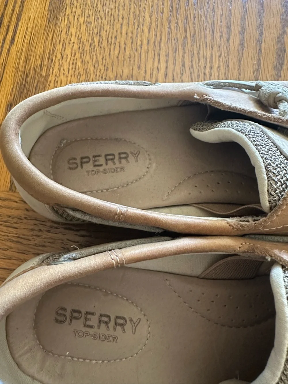 Sperry Tan and Beige Canvas & Leather Boat Shoes Women’s Size 7.5 - Picture 8 of 8